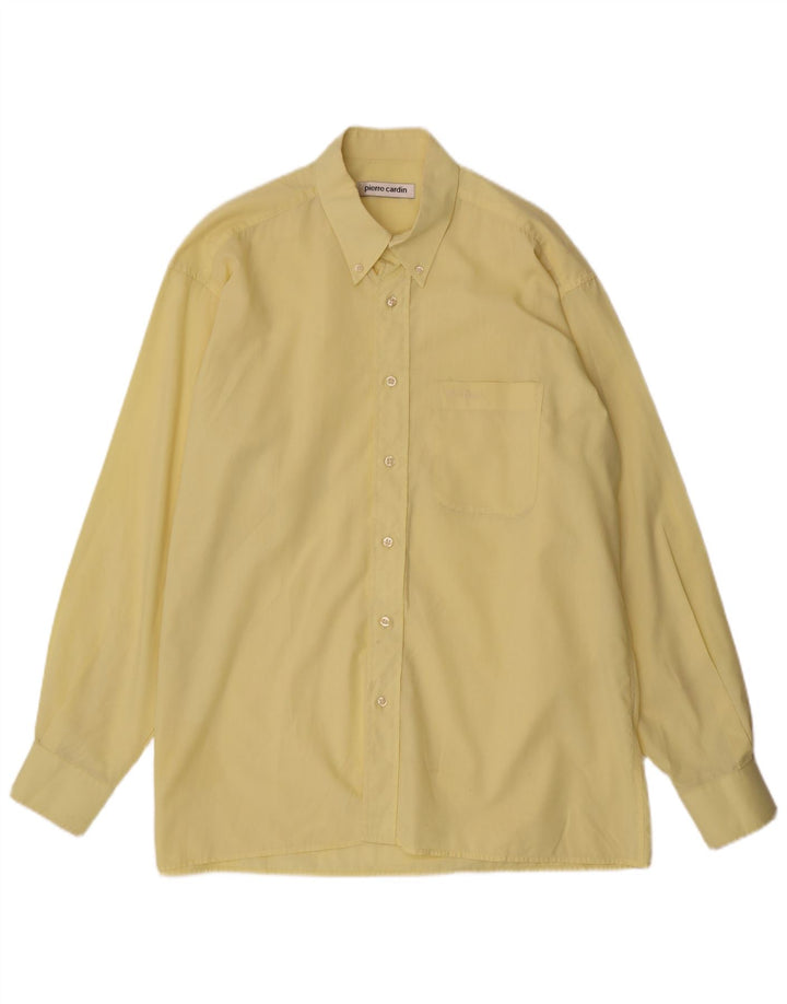 Pierre Cardin Herrenhemd Größe 42 16 1/2 großes gelbes Polyester