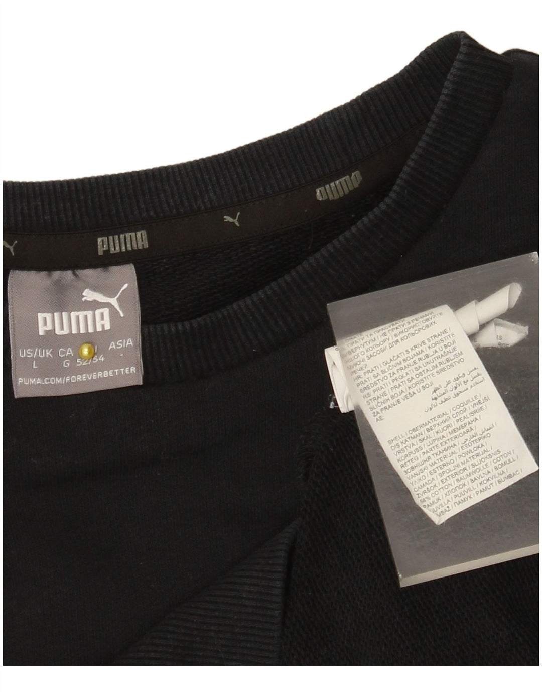 Puma Herren Grafik-Sweatshirt-Pullover, groß, schwarze Baumwolle