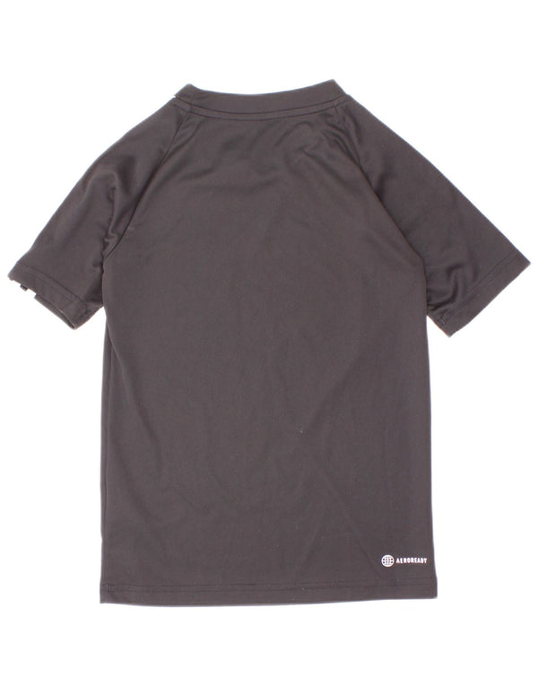 Adidas Jungen Aeroready T-Shirt Top 7–8 Jahre, schwarzes Polyester