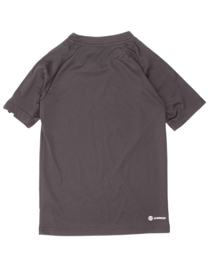 Adidas Jungen Aeroready T-Shirt Top 7–8 Jahre, schwarzes Polyester