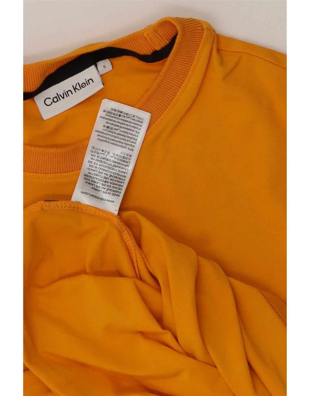 Calvin Klein Herren T-Shirt Top Small Orange Baumwolle