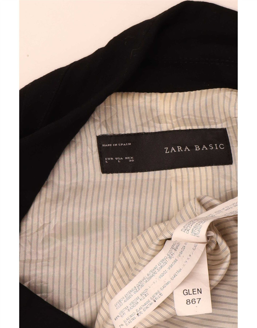 Zara Damen 1-Knopf-Blazerjacke UK 16 Große schwarze Viskose
