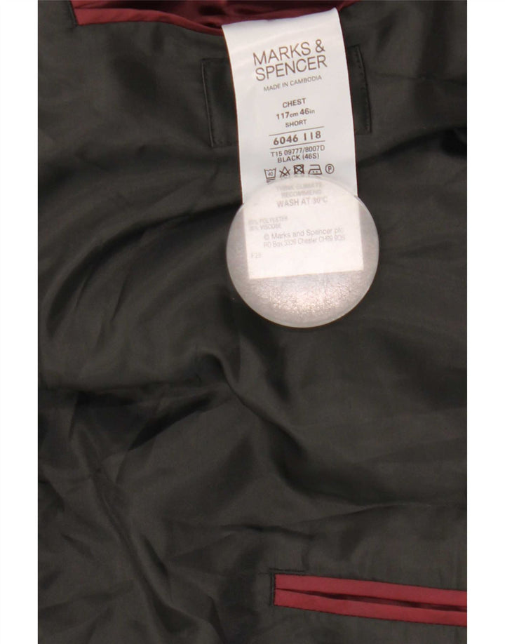 Marks & Spencer Herren-Blazer mit 2 Knöpfen, UK 46, XL, Schwarz, Farbblock