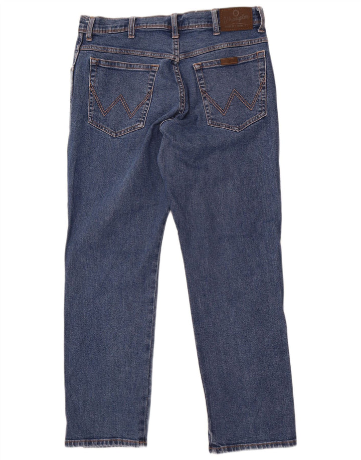 Wrangler Herren Regular Straight Jeans W36 L30 Blaue Baumwolle
