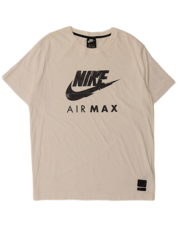 Nike Herren-T-Shirt mit Grafik, XL, weiße Baumwolle