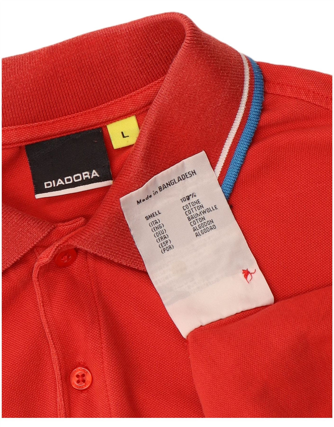Diadora Herren-Poloshirt, große rote Baumwolle