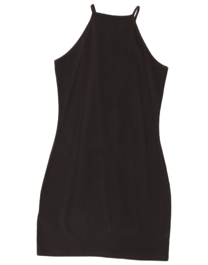 Dickies Damen-Kleid mit grafischem Neckholder, UK 12, mittelschwarz, Baumwolle