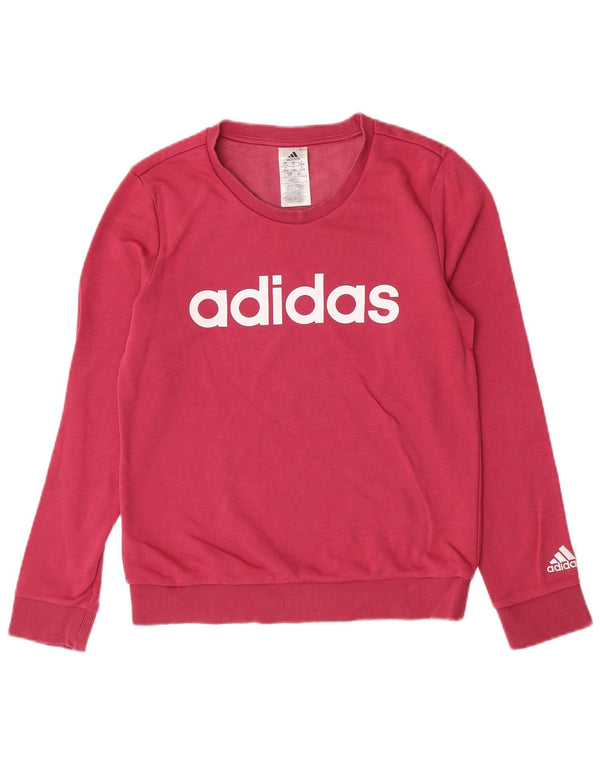 Adidas Damen Graphic Sweatshirt Pullover UK 8/10 Small Rosa Baumwolle