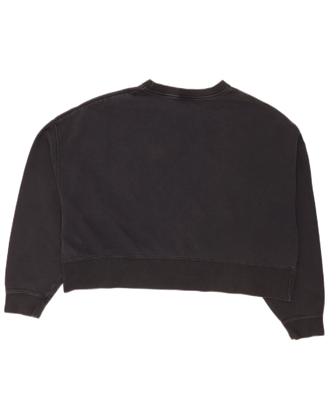 Nike Womens Crop Oversized Sweatshirt Pullover UK 14 Mittelschwarze Baumwolle