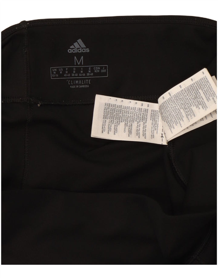 ADIDAS Damen Climalite Leggings UK 12/14 Medium Schwarz Polyester