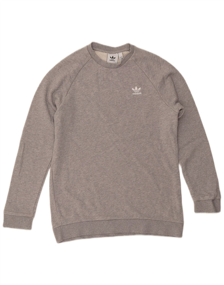 ADIDAS Herren Sweatshirt Pullover Mittelgrau gefleckte Baumwolle