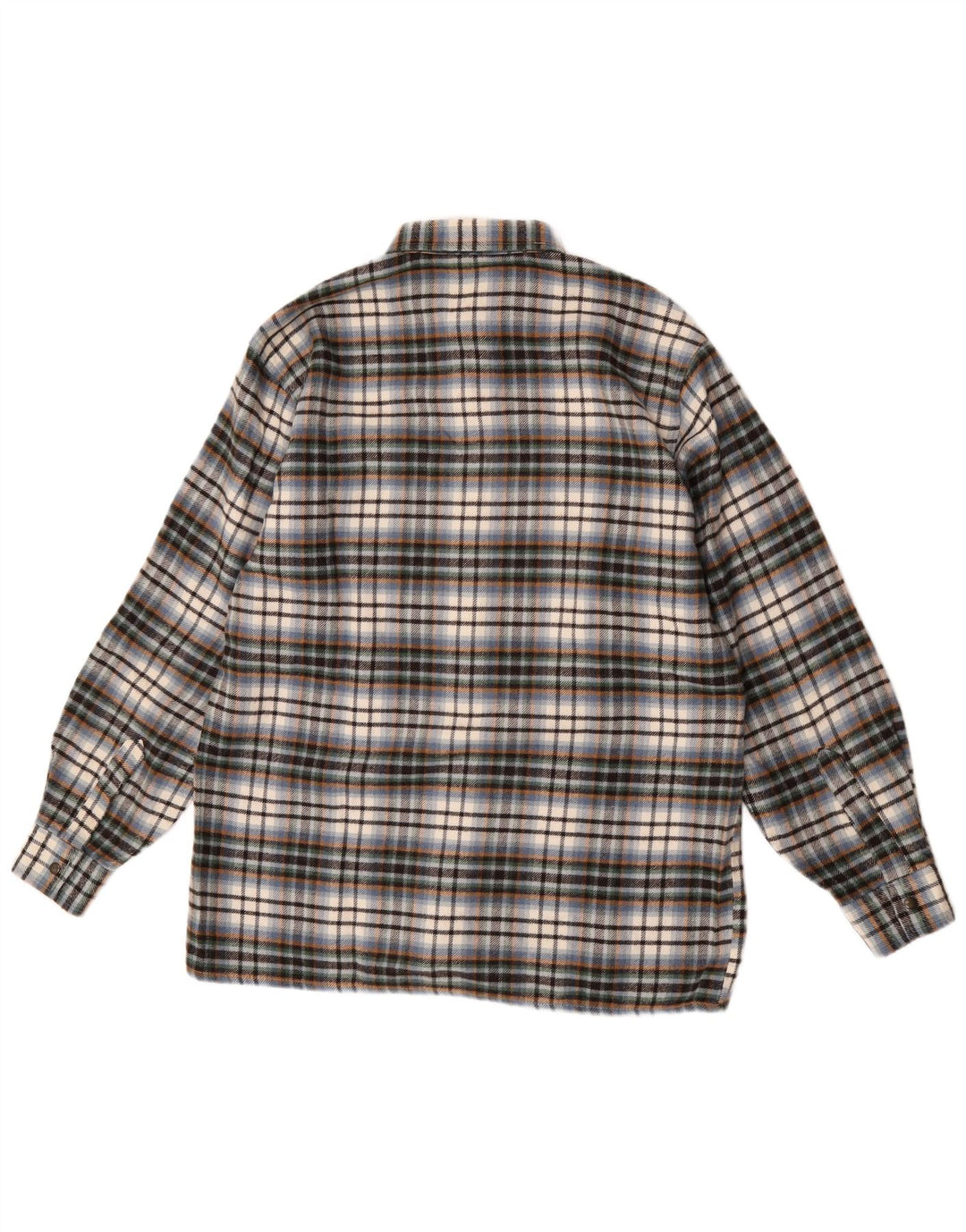 Vintage Herren-Overshirt-Hemd, groß, mehrfarbig, kariert, Wolle