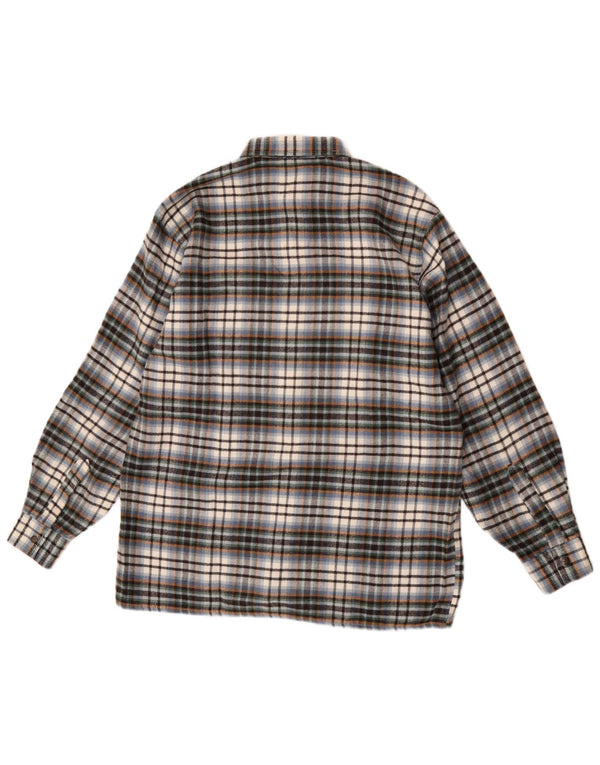 Vintage Herren-Overshirt-Hemd, groß, mehrfarbig, kariert, Wolle