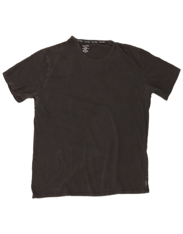 Calvin Klein Damen T-Shirt Top UK 16 Large Schwarz