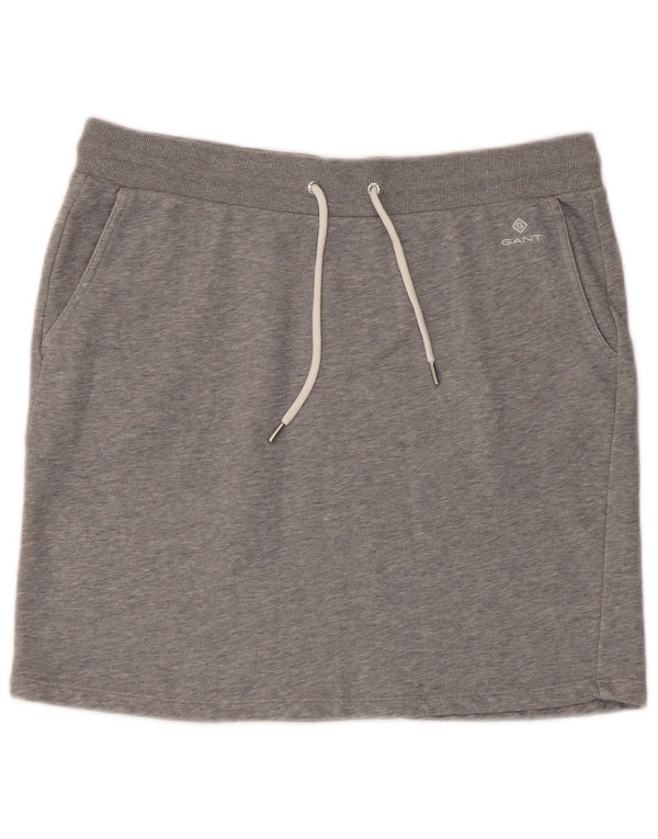 Gant Damen Minirock UK 18 XL Graue Baumwolle
