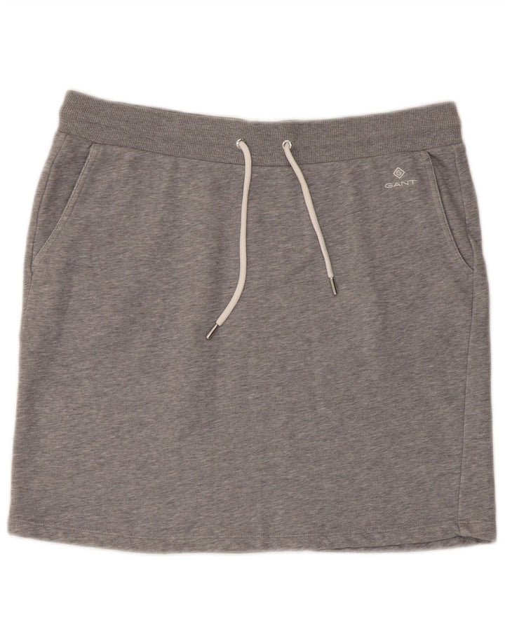 Gant Damen Minirock UK 18 XL Graue Baumwolle