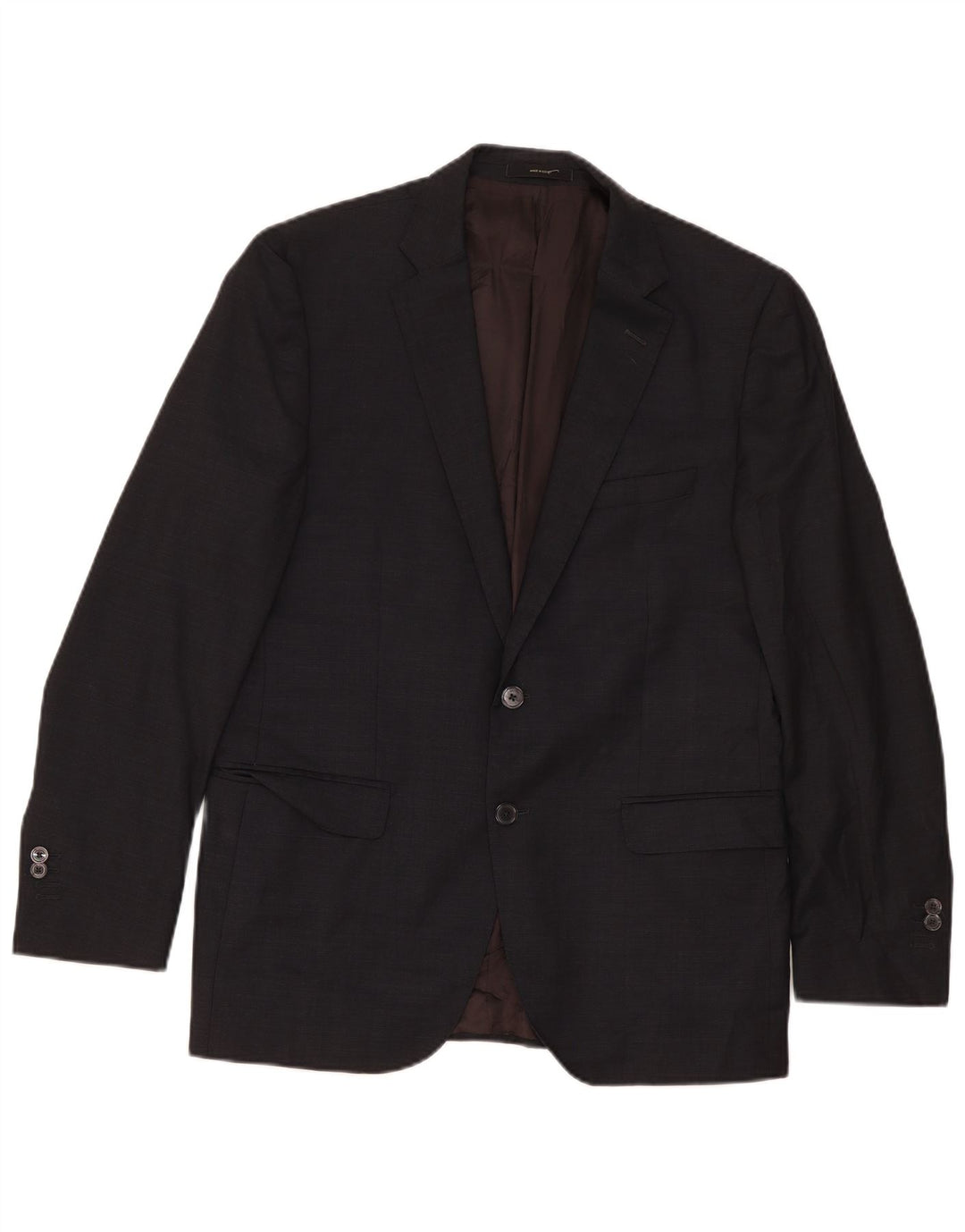 Massimo Dutti Herren-Blazer mit 2 Knöpfen, EU 52, große schwarze Wolle