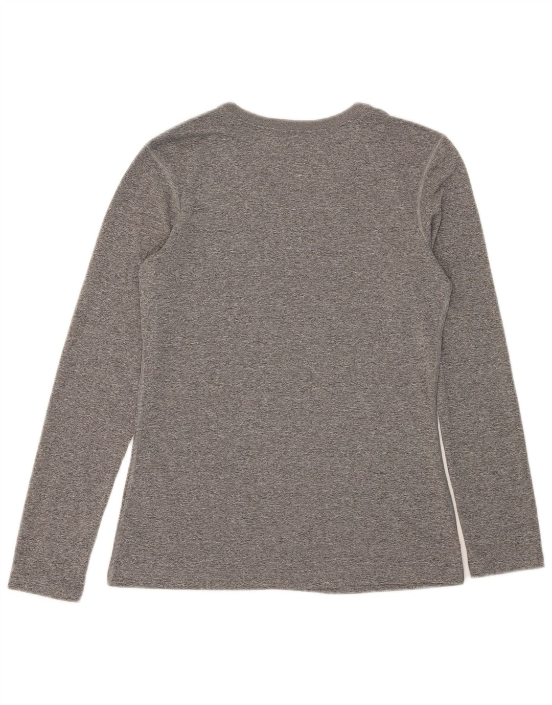 NIKE Damen Dri Fit Top Langarm UK 10 Small Grau geflecktes Polyester