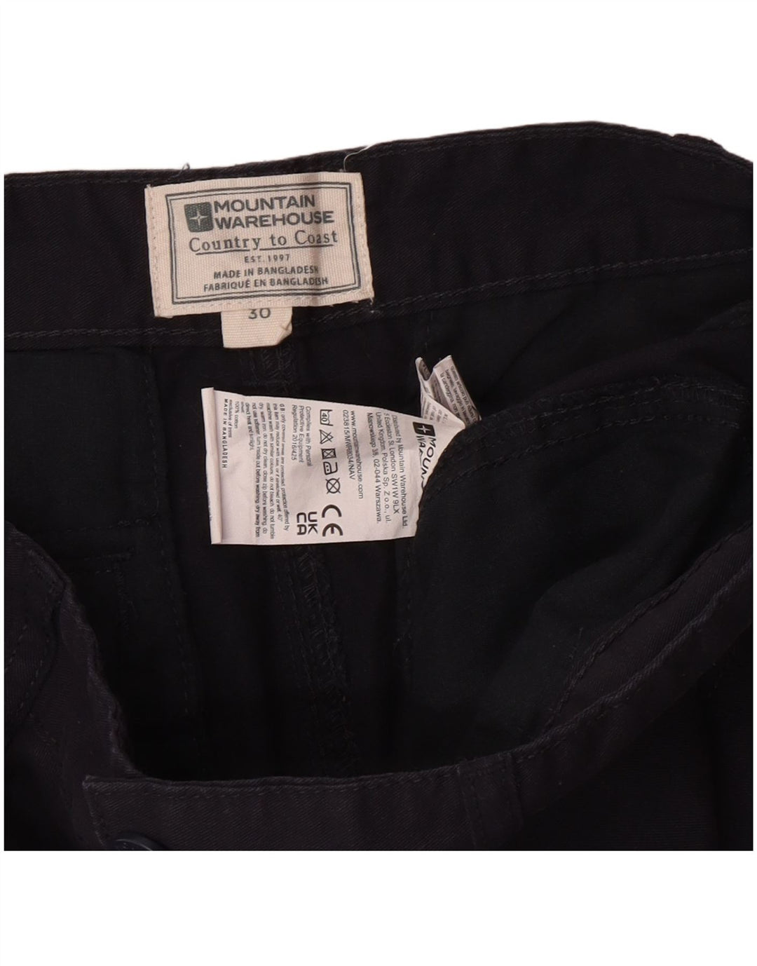 Mountain Warehouse Herren-Cargoshorts, normal, W30, mittelmarineblaue Baumwolle