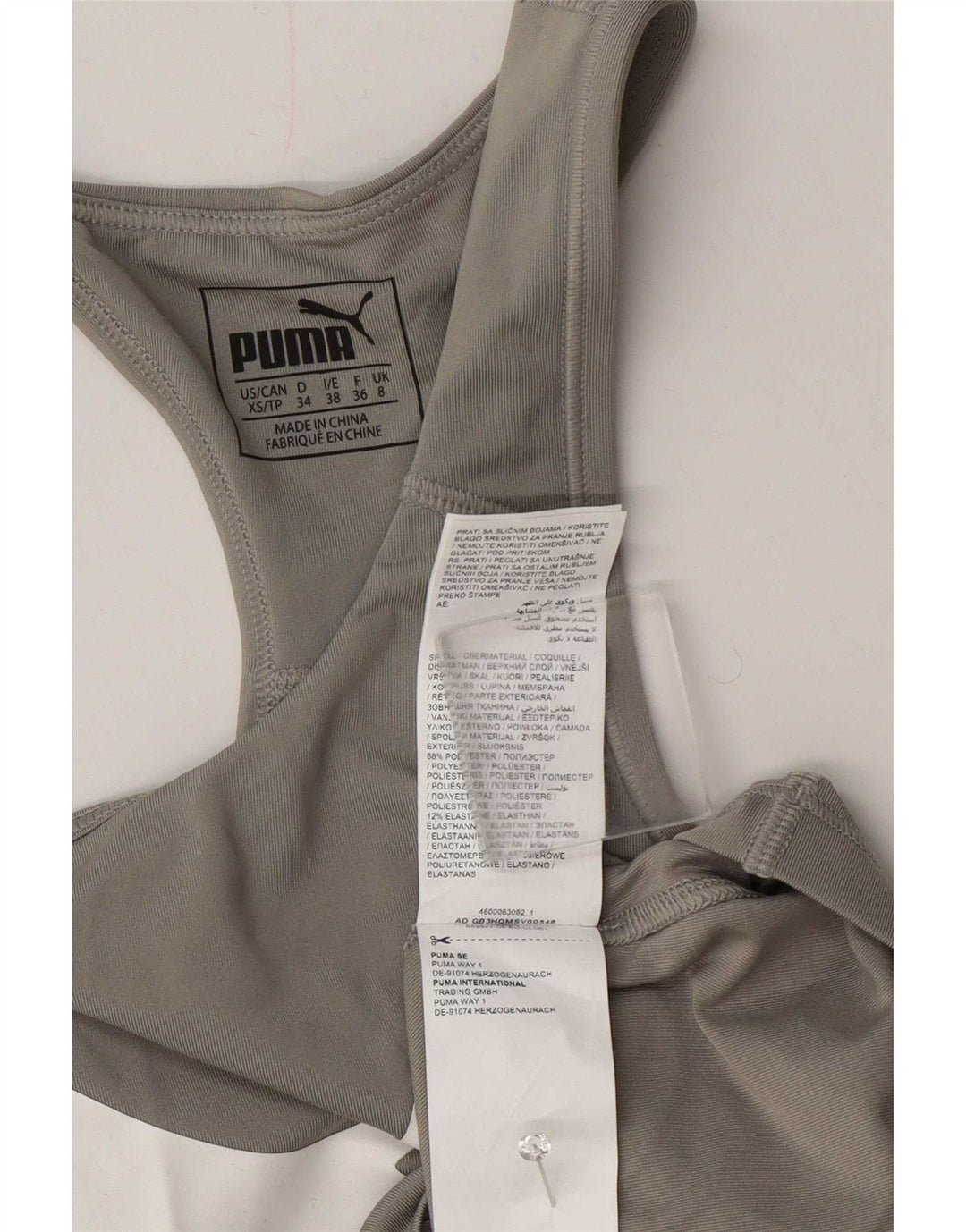 Puma Womens Graphic Vest Top UK 8 Small Grau Polyester