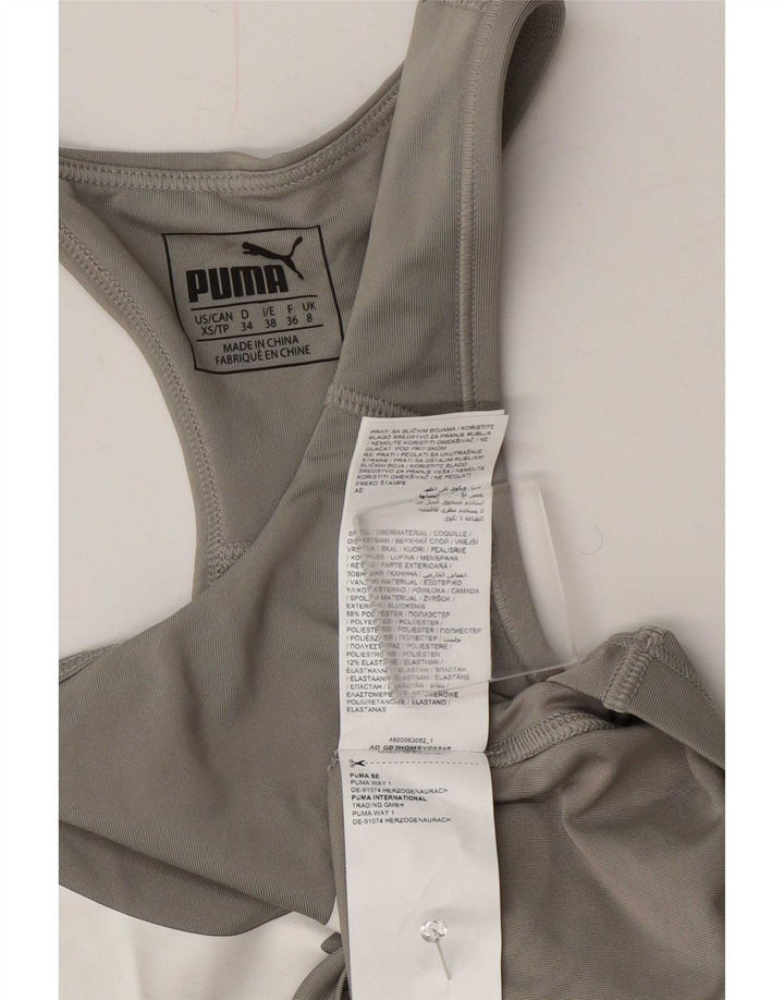 Puma Womens Graphic Vest Top UK 8 Small Grau Polyester