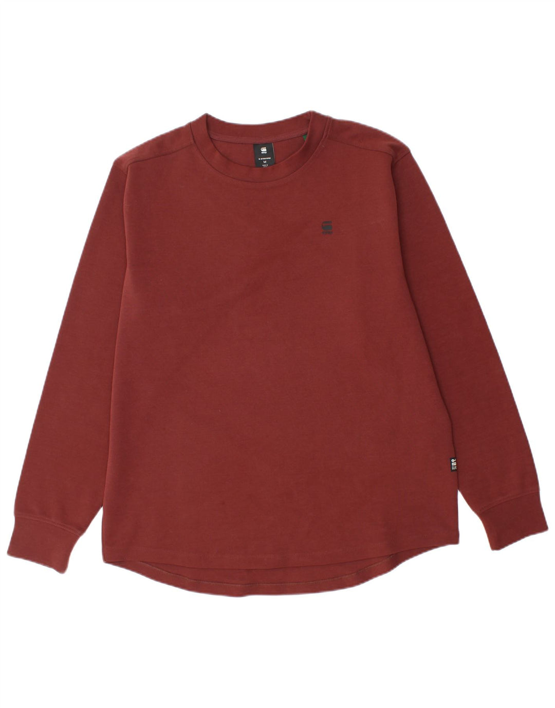 G-STAR Herren-Oberteil aus Baumwolle mit langen Ärmeln, mittleres Burgunderrot