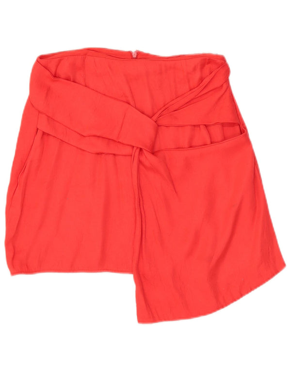 Zara Womens Asymmetric Mini Skirt Medium W28  Red Viscose