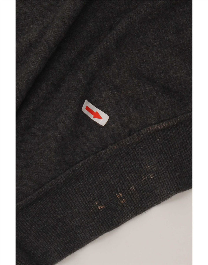 French Connection Herren-Pullover mit U-Boot-Ausschnitt aus mittelgrauer Baumwolle