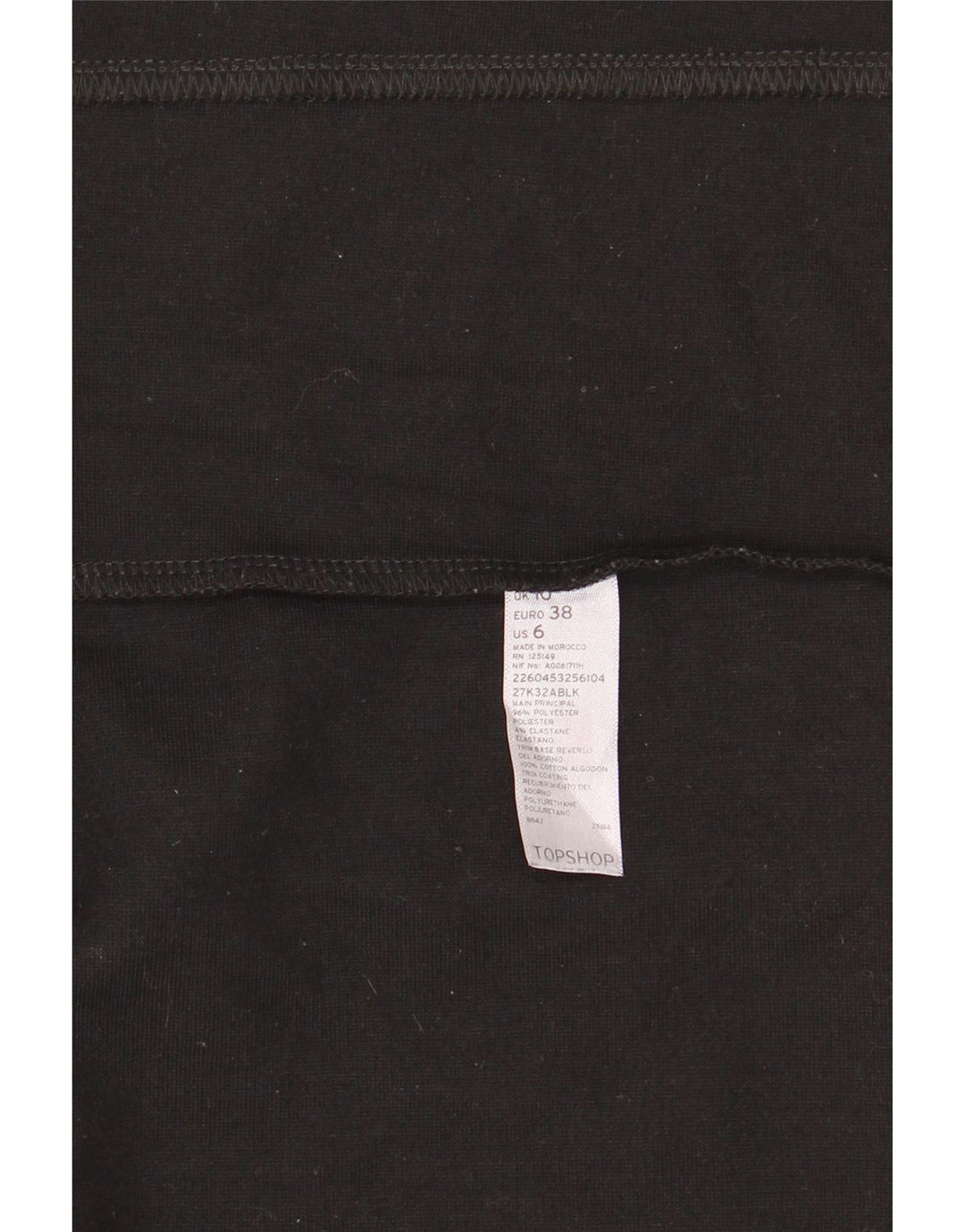 Topshop Damen Bleistiftrock UK 10 Small W28 Schwarz Polyester