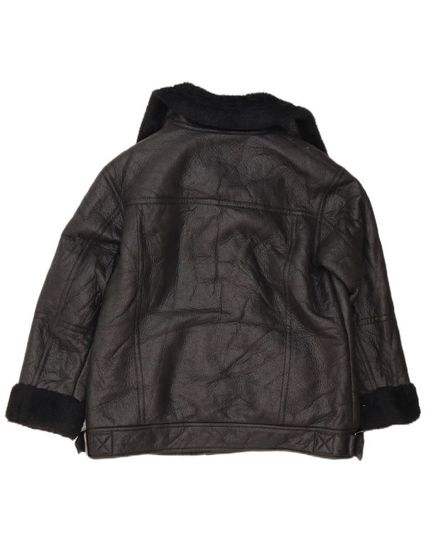 Marks & Spencer Damen Sherpa-Jacke UK 14 Large Schwarz Polyethylen