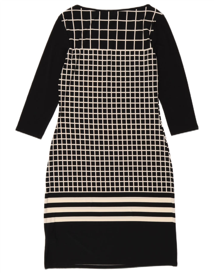 Marks & Spencer Damen-Etuikleid mit 3/4-Ärmeln, Gr. 8, klein, schwarz kariert