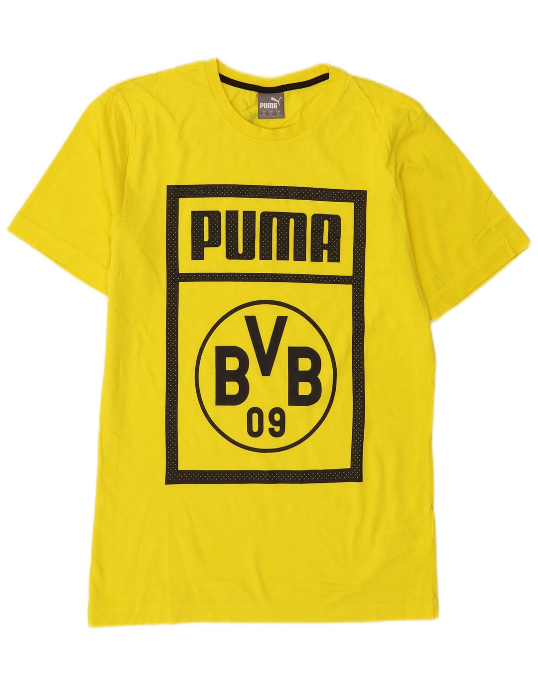 Puma Herren Grafik-T-Shirt-Oberteil aus mittelgelber Baumwolle