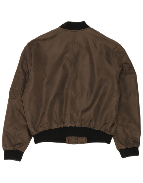 ZARA Damen Übergroße Bomberjacke UK 14 Mittel Khaki Farbblock