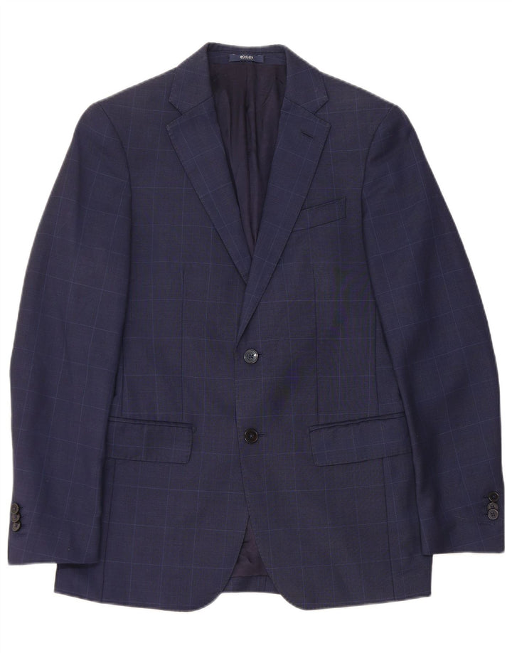 BOGGI Herren Milano 2-Knopf-Blazerjacke IT 44 XS Marineblau karierte Wolle