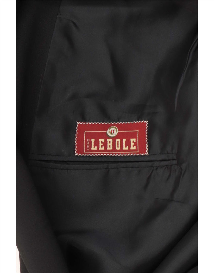 Lebole Herren 1-Knopf-Blazerjacke UK 40 Large Schwarz