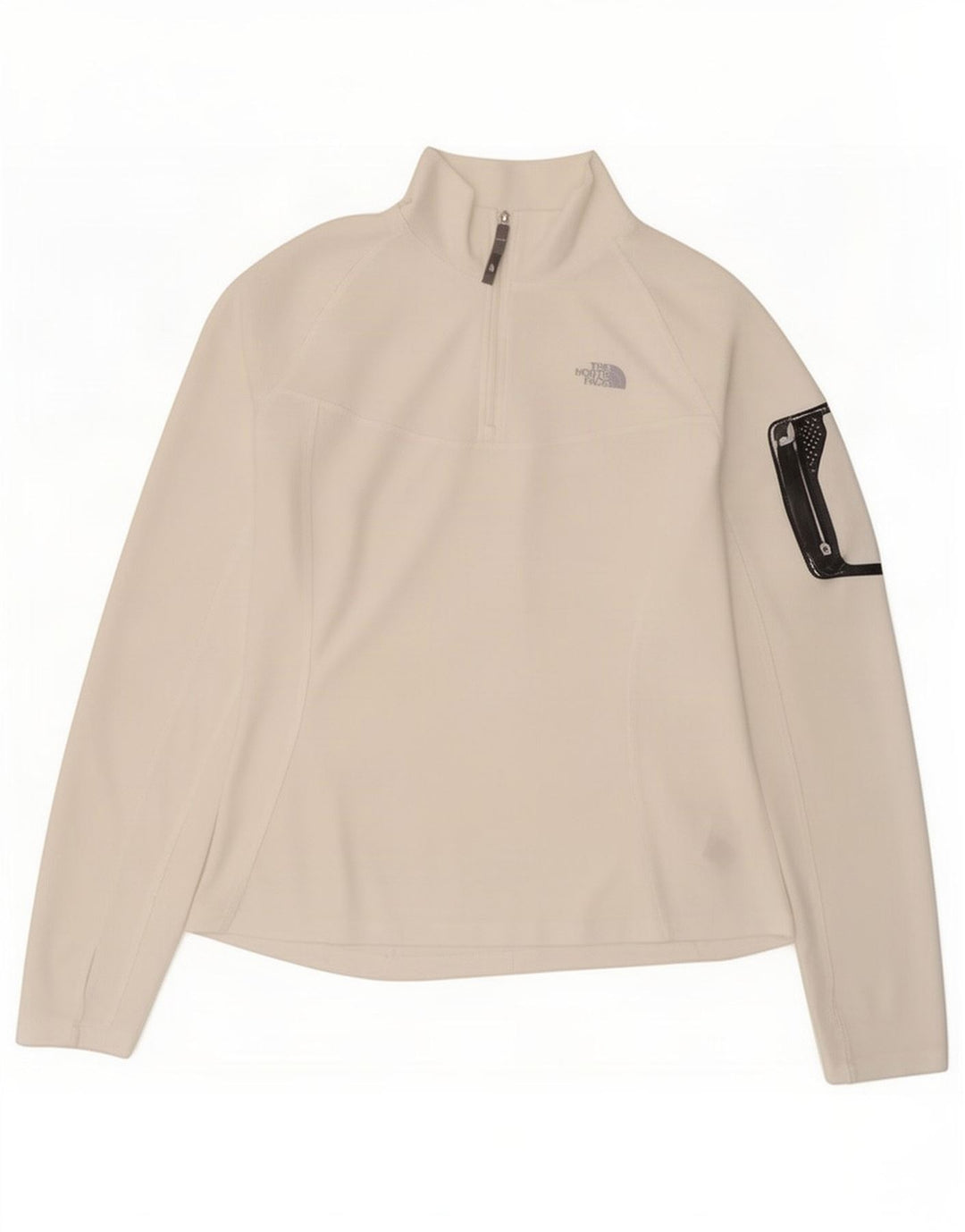 The North Face Damen-Pullover-Trainingsanzugoberteil mit Reißverschluss und Halsausschnitt, UK 16, Größe L, Weiß