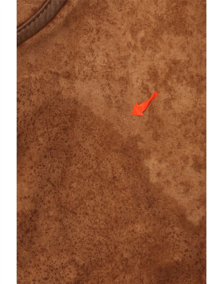 VINTAGE Übergroßer Damen-Lammfellmantel IT 44 Mittelbraunes Lammfell