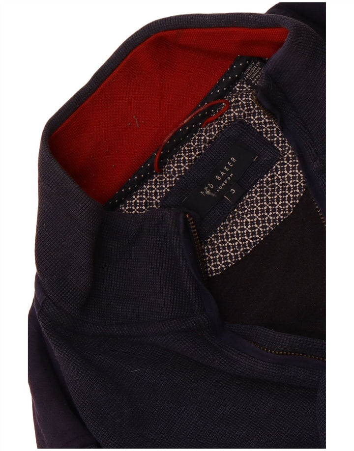 Ted Baker Herren-Sweatshirt mit Reißverschluss am Hals, Größe 3, mittelgroß, Marineblau