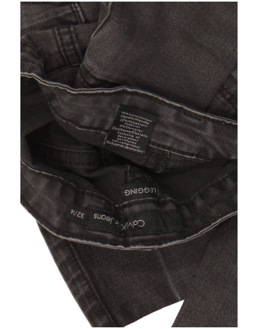 Calvin Klein Damen Legging Jeans US 14 Large W32 L30 Graue Baumwolle
