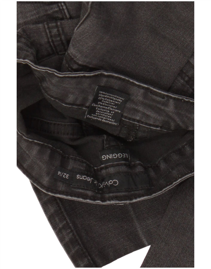 Calvin Klein Damen Legging Jeans US 14 Large W32 L30 Graue Baumwolle