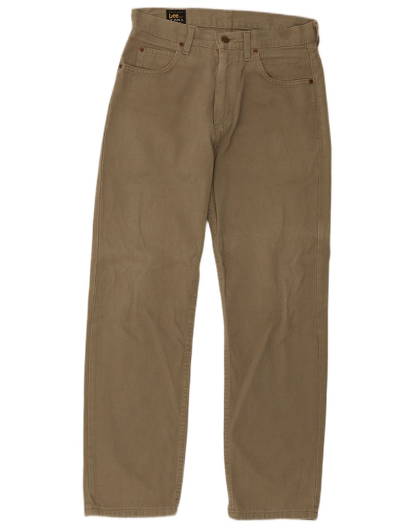 Lee Herren Portland Straight Casual Hose W30 L30 Khaki Baumwolle