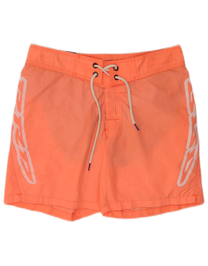 RRD Herren-Badeshorts mit Grafik, mittelorangefarbenes Polyester