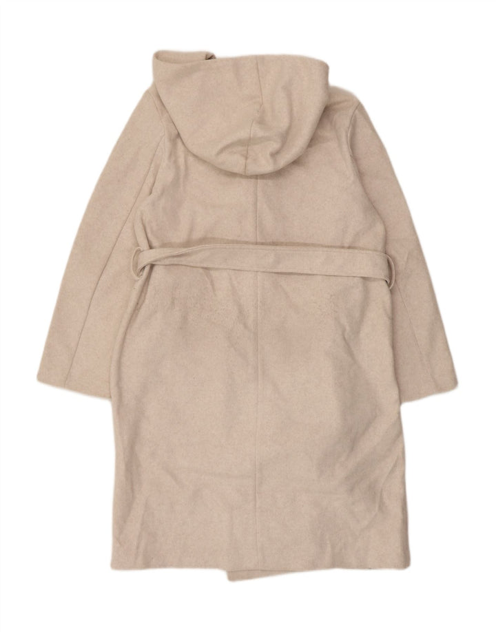 Zara Damen Kapuzenmantel UK 12 Medium Beige Polyester