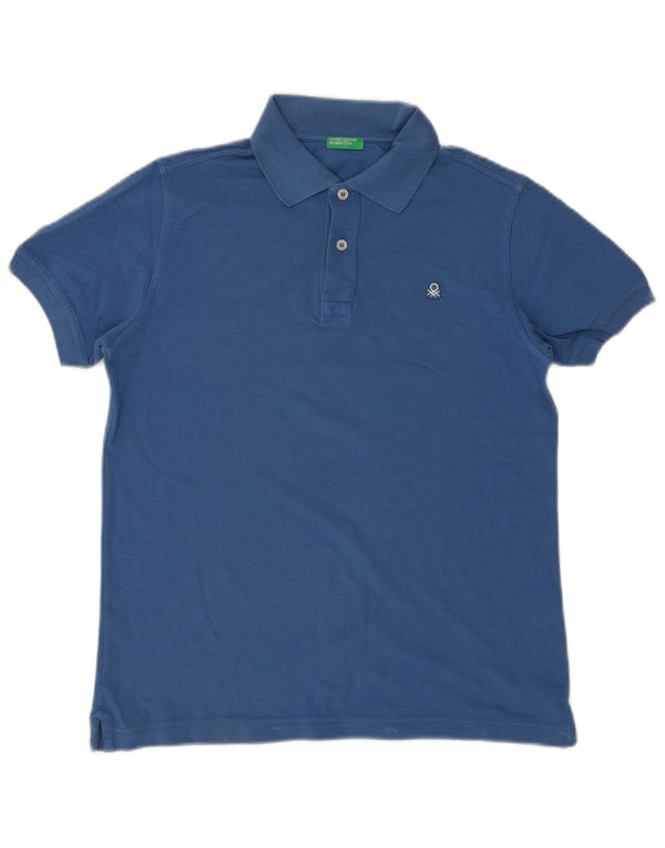 Benetton Jungen-Poloshirt, 13–14 Jahre, 3XL, blaue Baumwolle