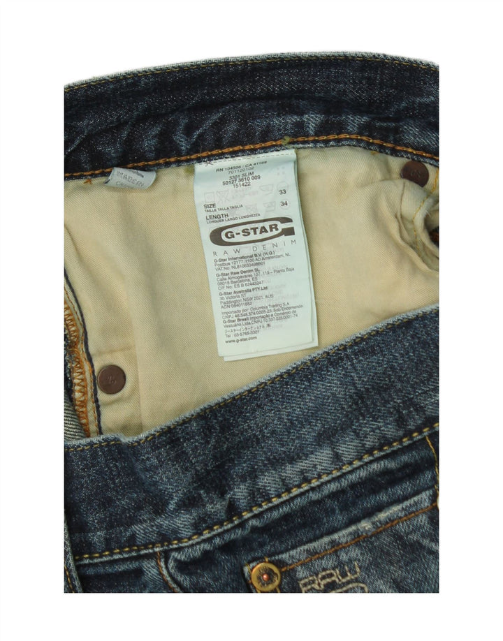 G-Star Herren Distressed Slim Jeans W33 L34 Blaue Baumwolle