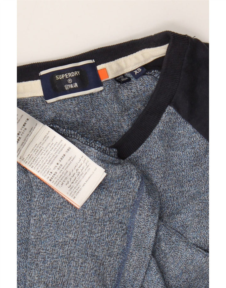 Superdry Herren-Oberteil mit langen Ärmeln, XS, Blau, Colourblock-Baumwolle