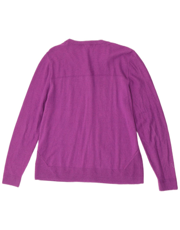 White Stuff Damen-Cardigan-Pullover UK 16 Large Lila Merinowolle