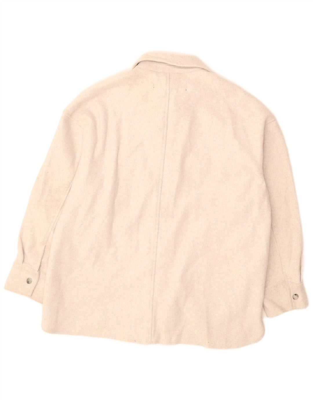 Zara Damen-Overshirt, übergroßes Hemd, UK 10, Größe S, cremefarbenes Polyester