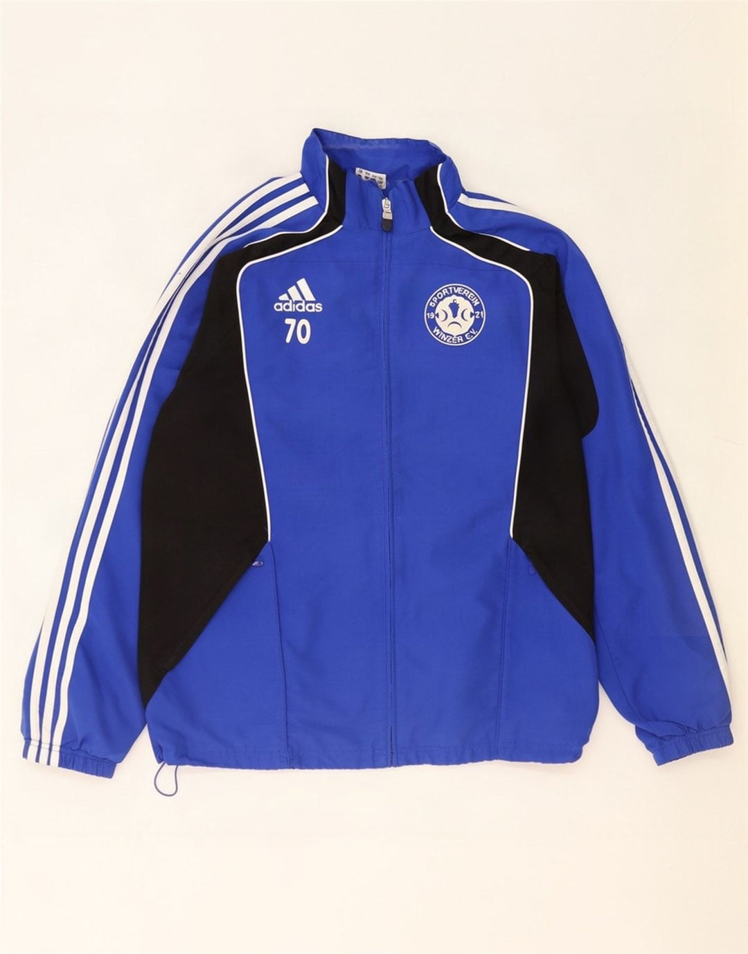 Adidas Herren Graphic Trainingsanzug Top Jacke UK 38/40 Mittelblau Farbblock