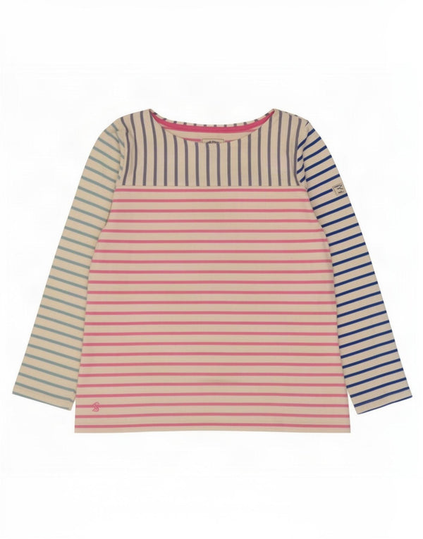Joules Damen-Top, langärmelig, UK 14, groß, mehrfarbig, gestreift, Baumwolle